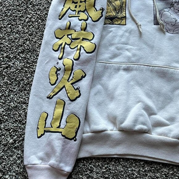 White Street Fighter Mens Medium Hoodie, Gaming Pullover Japanese Manga Hoodie - Picture 3 of 8